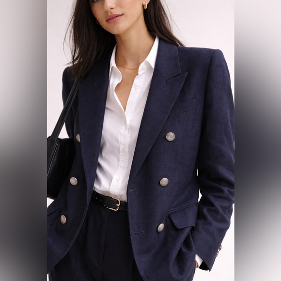 Jones New York Jackets & Blazers - 💙 Vintage Jones New York | 100% Linen Double Breasted Blazer | Size 6 |